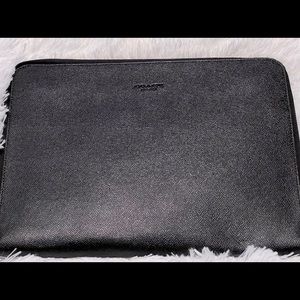 NWT Coach Black Leather Padfolio